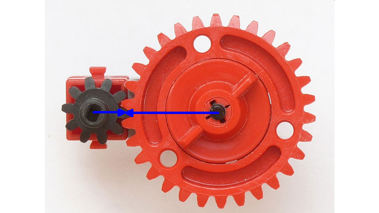 Zahnräder rot Getriebeteile Fischertechnik Motor 